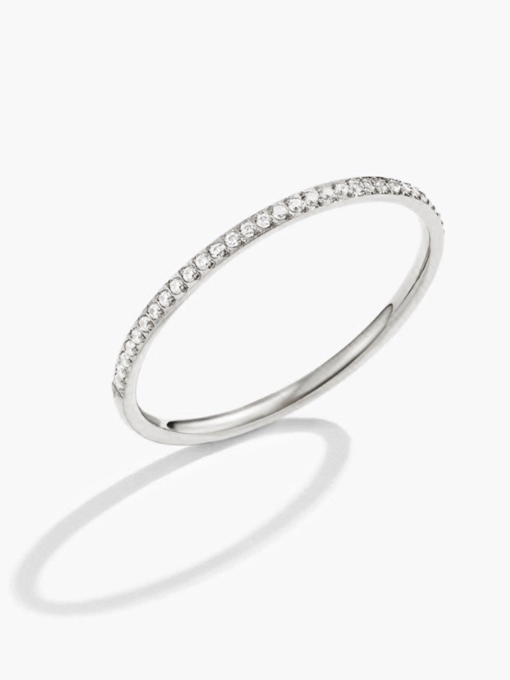 NWT Beautiful Earth Silver Eternity Crystal Ring Size 8